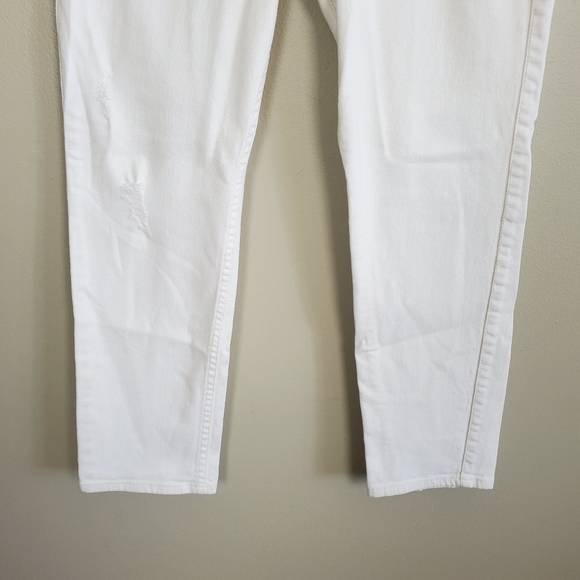 Hollister Crop Skinny Low Rise Distressed Ripped Rip Jegging White Jeans 7 28 - Picture 6 of 13